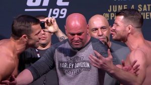 Rockhold Bisping staredown