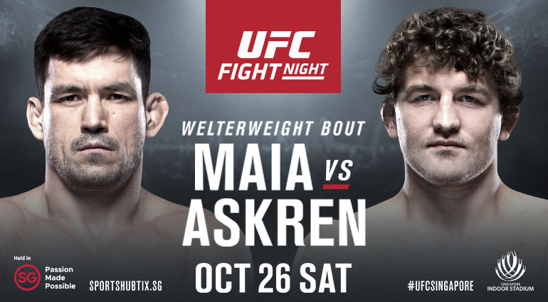 UFC Singapore, UFC Singapore Odds, UFC on ESPN+20, UFC on ESPN+ 20 Odds, Ben Askren, Demian Maia, Ben Askren vs. Demian Maia