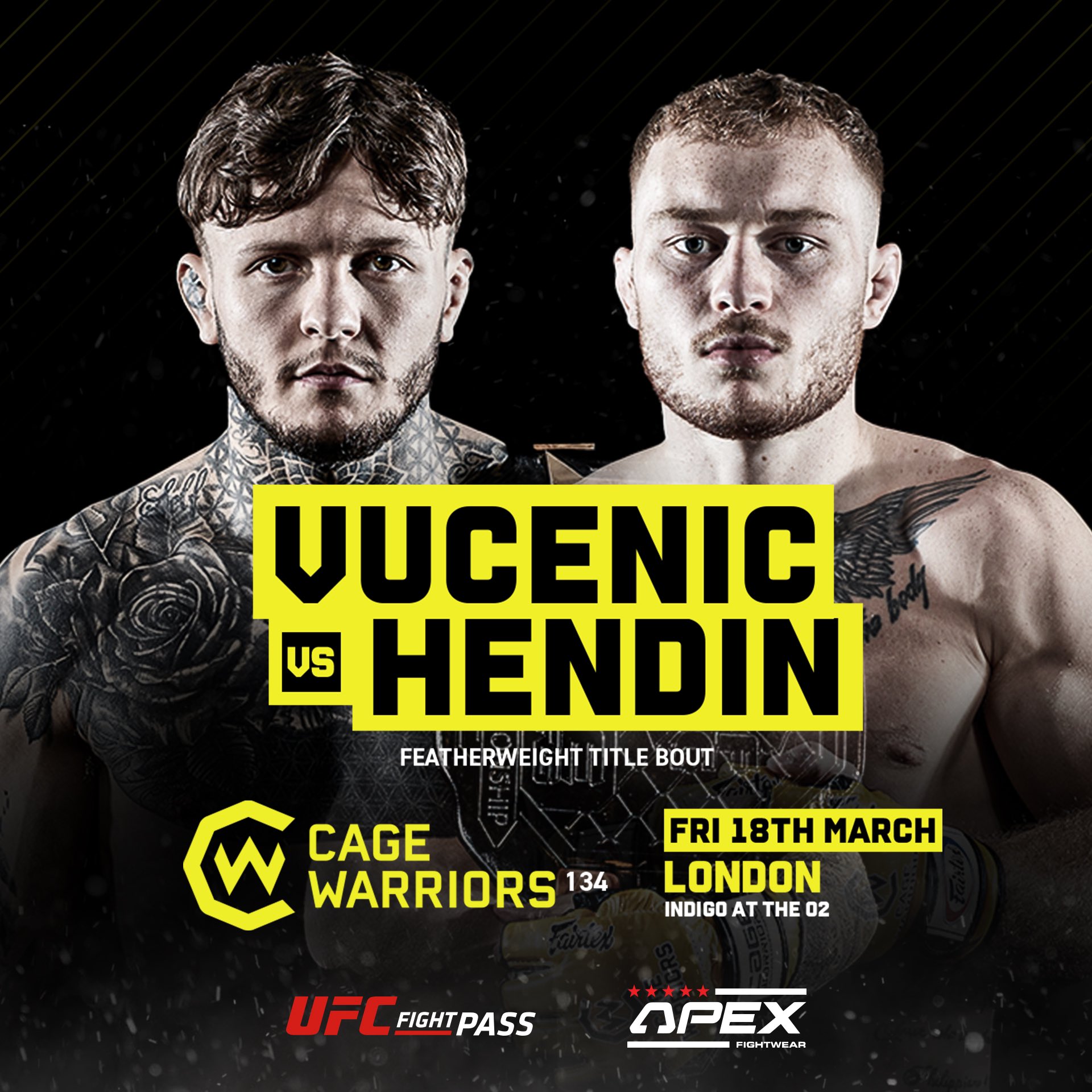 Opening Odds for Cage Warriors 134 Vucenic vs