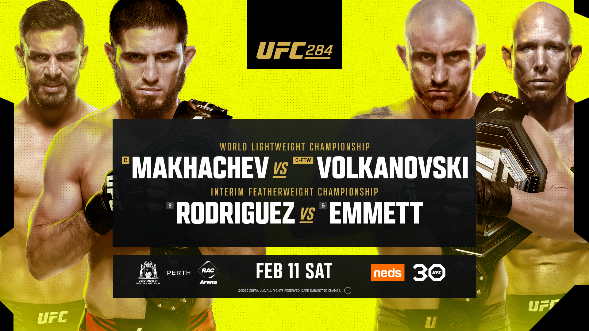Opening Odds for UFC 284 Makhachev vs